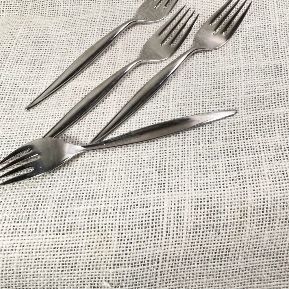 EbbTide Stainless USA Salad Forks Set of 4 Mid‎ Century Modern Flatware replace